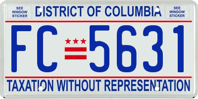 DC license plate FC5631