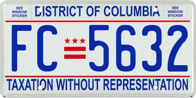 DC license plate FC5632