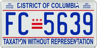 DC license plate FC5639