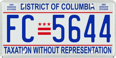 DC license plate FC5644