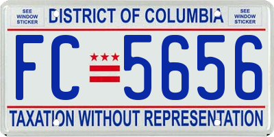 DC license plate FC5656
