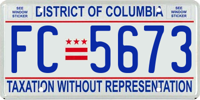 DC license plate FC5673