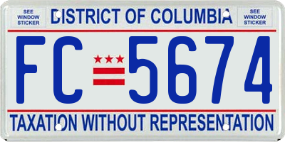 DC license plate FC5674