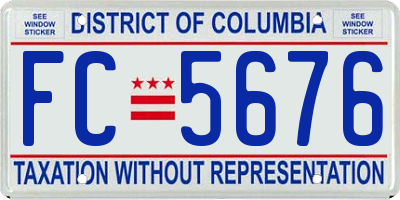 DC license plate FC5676