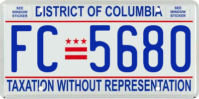 DC license plate FC5680