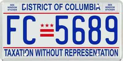 DC license plate FC5689