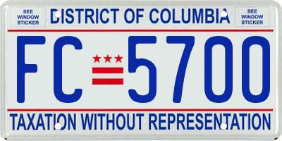 DC license plate FC5700
