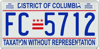 DC license plate FC5712