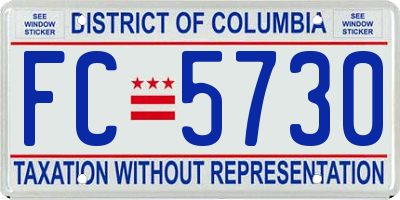 DC license plate FC5730