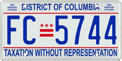 DC license plate FC5744