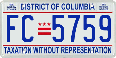 DC license plate FC5759