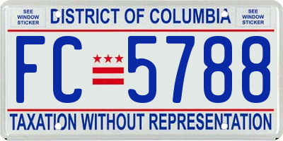 DC license plate FC5788