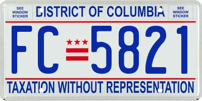 DC license plate FC5821