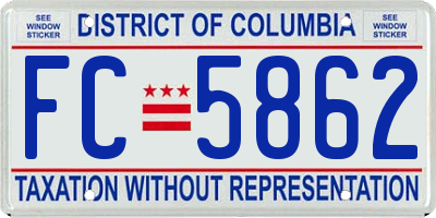 DC license plate FC5862