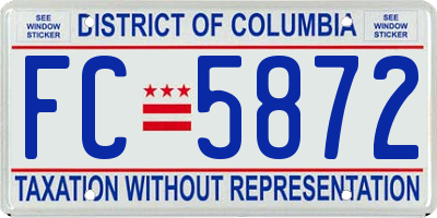 DC license plate FC5872