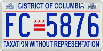 DC license plate FC5876