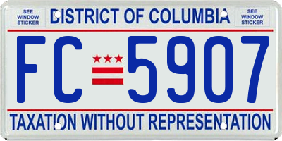 DC license plate FC5907