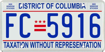 DC license plate FC5916