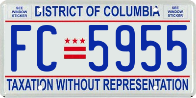 DC license plate FC5955