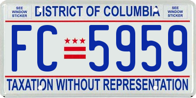 DC license plate FC5959