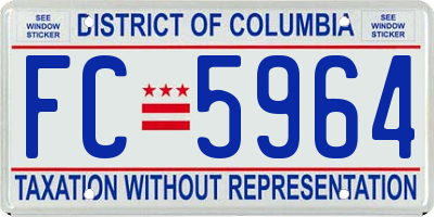 DC license plate FC5964