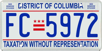 DC license plate FC5972