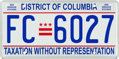 DC license plate FC6027