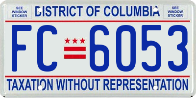 DC license plate FC6053