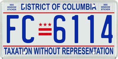 DC license plate FC6114
