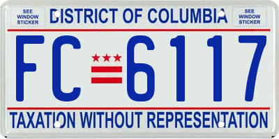 DC license plate FC6117