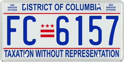 DC license plate FC6157