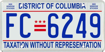 DC license plate FC6249