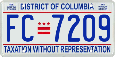 DC license plate FC7209