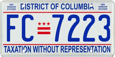 DC license plate FC7223