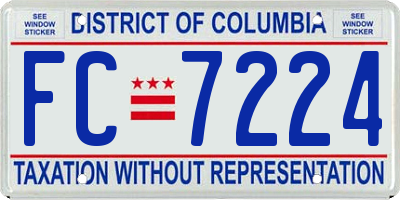DC license plate FC7224