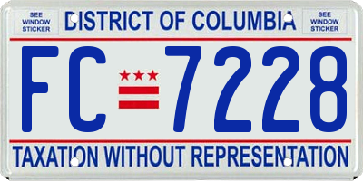 DC license plate FC7228