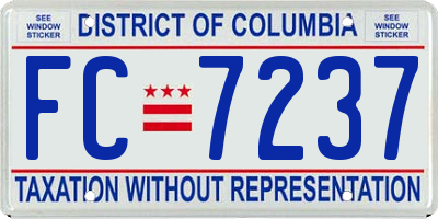 DC license plate FC7237