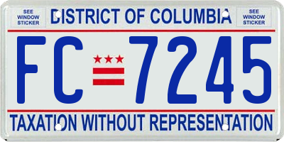 DC license plate FC7245