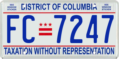 DC license plate FC7247