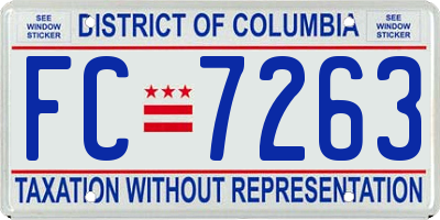 DC license plate FC7263