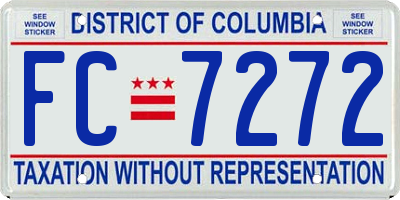 DC license plate FC7272