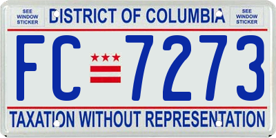DC license plate FC7273