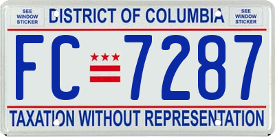 DC license plate FC7287