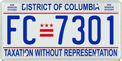 DC license plate FC7301