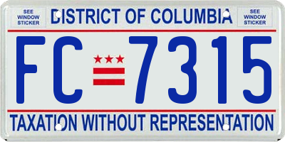 DC license plate FC7315