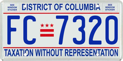 DC license plate FC7320