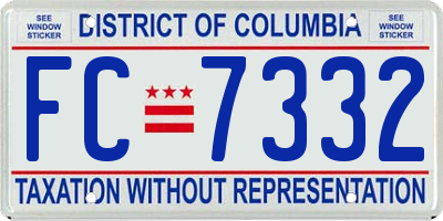 DC license plate FC7332