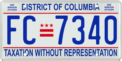 DC license plate FC7340
