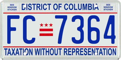 DC license plate FC7364