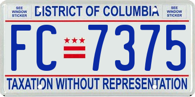 DC license plate FC7375